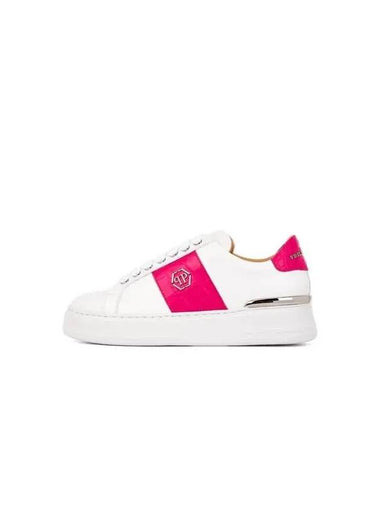 Women's Crocodile Patch Hexagon Sneakers White 271654 - PHILIPP PLEIN - BALAAN 1