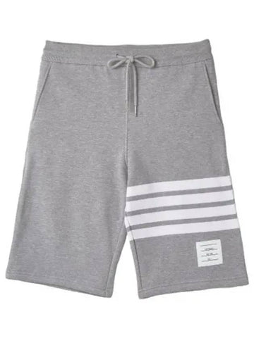 Loopback Engineer Diagonal Striped Shorts Pants Light Gray - THOM BROWNE - BALAAN 1