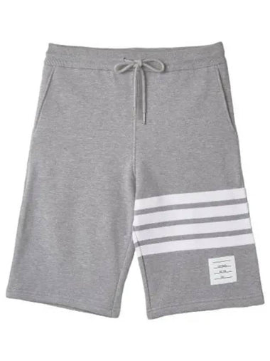 Loopback engineer diagonal strip shorts pants light gray - THOM BROWNE - BALAAN 1