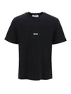 Micro Logo Print Short Sleeve T-Shirt Black - MSGM - BALAAN 2