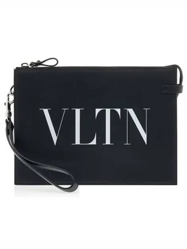 VLTN Zipper Strap Clutch Bag Black - VALENTINO - BALAAN 2