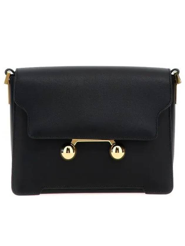 Trunkaroo Medium Leather Shoulder Bag Black - MARNI - BALAAN 2