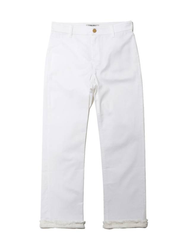 Tracy Cotton Straight Pants White - MAX MARA - BALAAN 1