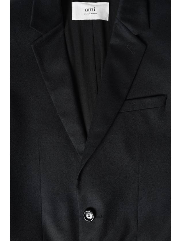 Virgin Wool Two-Button Jacket Black - AMI - BALAAN 3