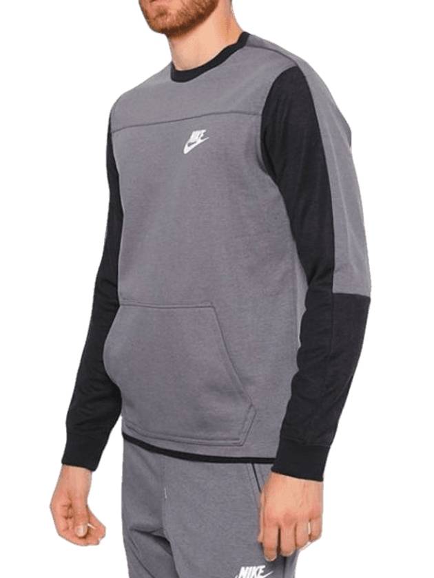 Advance 15 Fleece Kangaroo Pocket Sweatshirt Grey - NIKE - BALAAN 1