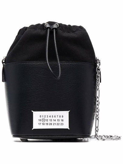 5AC Number Logo Texture Leather Bucket Bag Black - MAISON MARGIELA - BALAAN 2