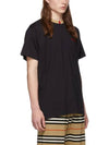 Icon Stripe Neck Short Sleeve T-Shirt Black - BURBERRY - BALAAN 4