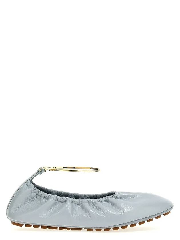 Filo Leather Ballerina Flat Light Blue - FENDI - BALAAN 1