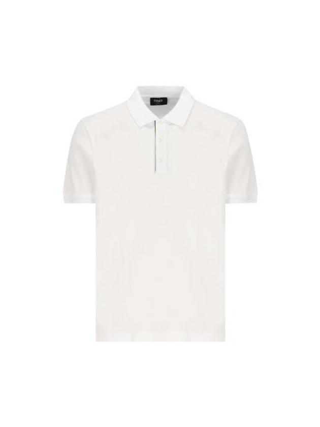 Piqué Polo Shirt White - FENDI - BALAAN 1