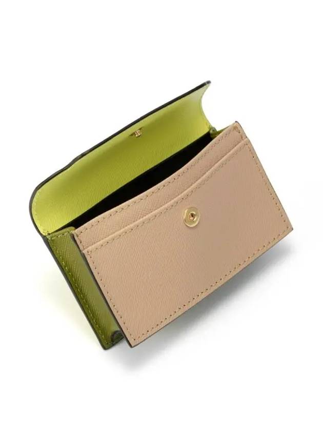 Logo Color Block Saffiano Card Wallet Yellow - MARNI - BALAAN 4