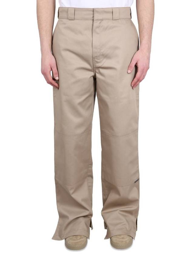 Reversed Waistband Chino Straight Pants Beige - PALM ANGELS - BALAAN 2