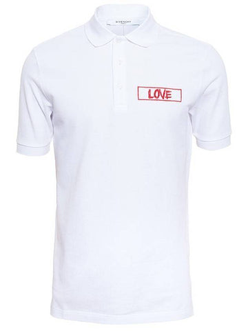 Love Patch Polo Shirt White - GIVENCHY - BALAAN 1