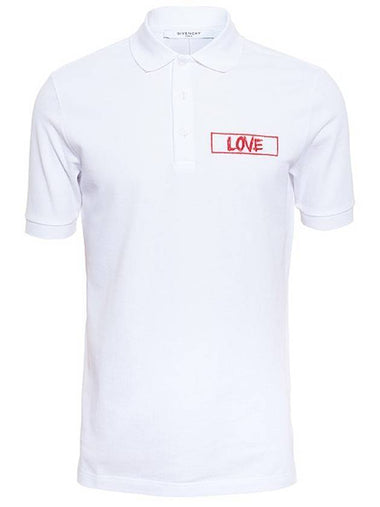 Love Patch Polo Shirt White - GIVENCHY - BALAAN 1