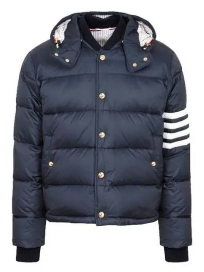 Downfilled Nylon 4-Bar Bomber Padding Navy - THOM BROWNE - BALAAN 2