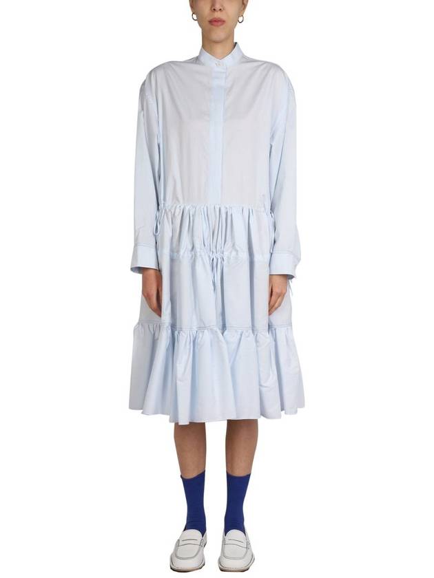 Shomidier Cotton Poplin Midi Dress Aluminum - MARNI - BALAAN 2