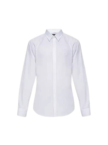 Men's Cotton Long Sleeve Shirt White - FENDI - BALAAN 1