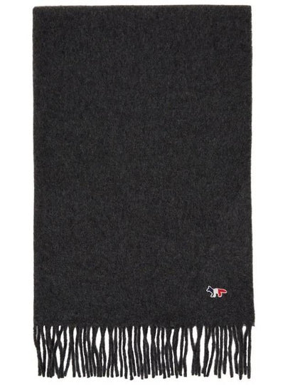 Fox Fox Tricolor Virgin Wool Scarf Muffler Gray - MAISON KITSUNE - BALAAN 2