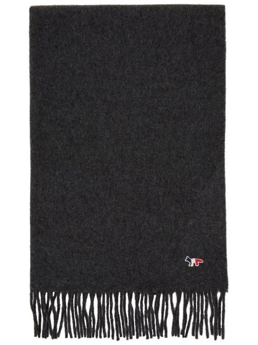 Fox Fox Tricolor Virgin Wool Scarf Muffler Gray - MAISON KITSUNE - BALAAN 2