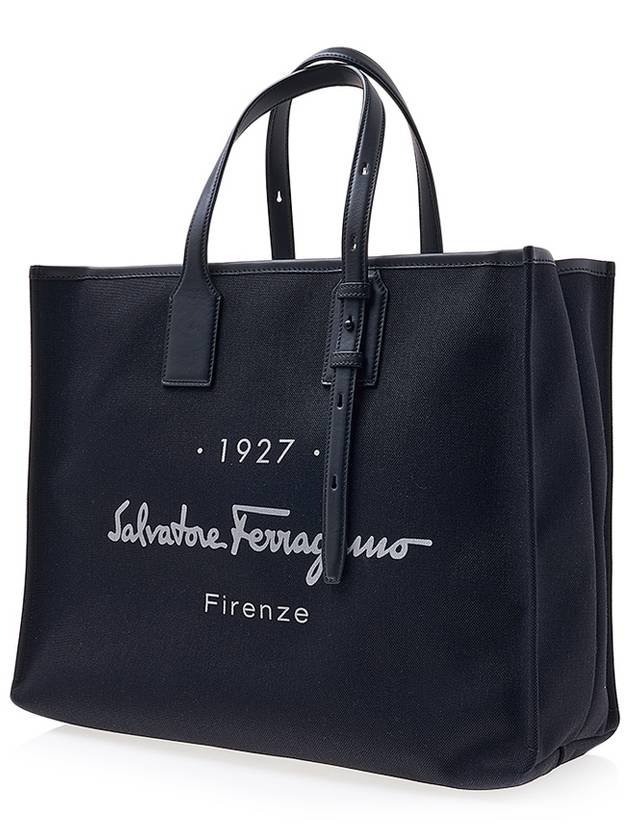 1927 Signature Logo Tote Bag Black - SALVATORE FERRAGAMO - BALAAN 3