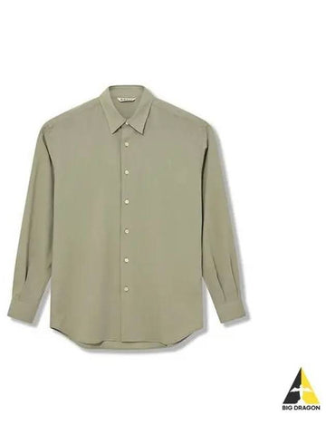 Wool long sleeve shirt light khaki A02WV - AURALEE - BALAAN 1