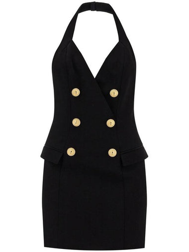 halter neck mini dress with buttons - BALMAIN - BALAAN 1