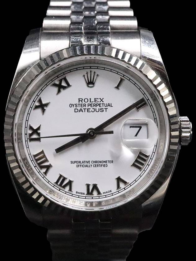 Men s Rolex 116234 18K White Gold Combi Datejust 36 Watch gt Gangbuk used luxury goods - ROLEX - BALAAN 2