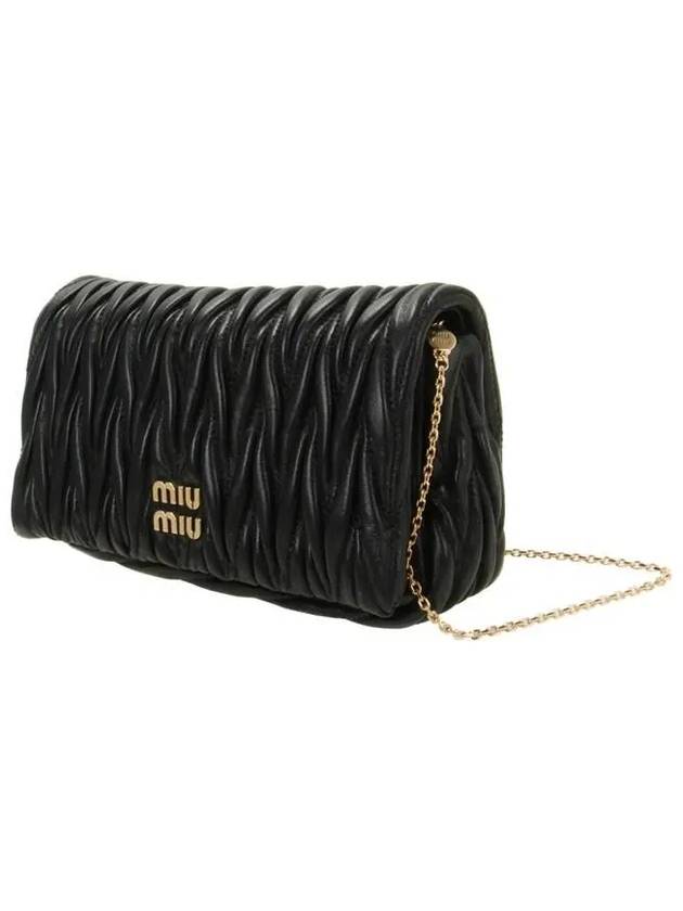 Matelasse Nappa Leather Logo Mini Bag Black - MIU MIU - BALAAN 3