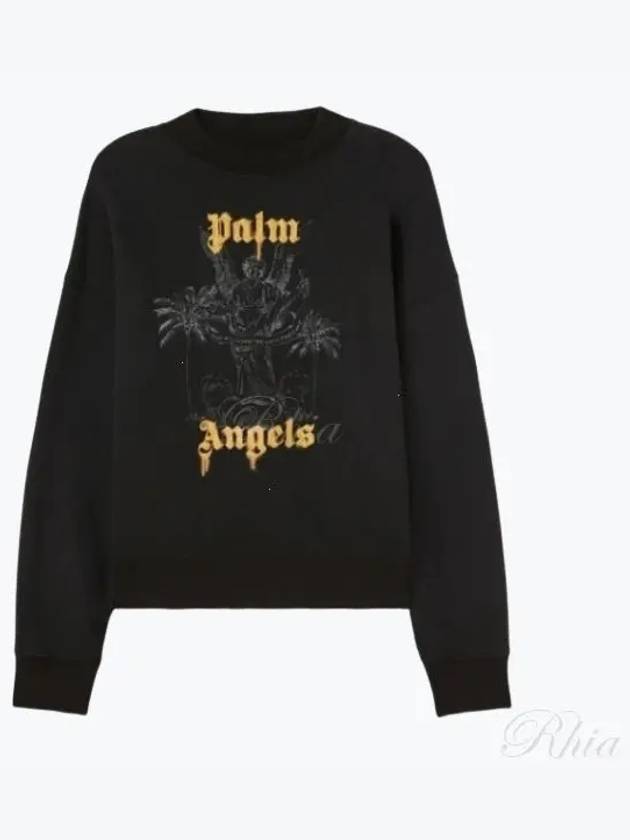 Palm Angels Logo Print Cotton Sweatshirt PMBA026F24FLE0061022 - PALM ANGELS - BALAAN 2