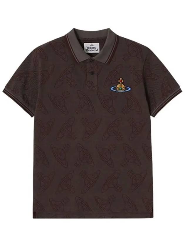 Classic All Over Logo Short Sleeve Cotton Polo Shirt Brown - VIVIENNE WESTWOOD - BALAAN 5