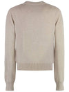 Bold Fox Head Wool Knit Top Light Beige Melange - MAISON KITSUNE - BALAAN 3