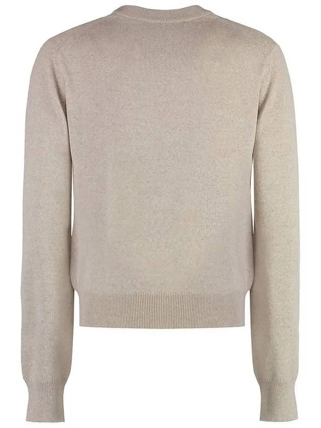 Bold Fox Head Wool Knit Top Light Beige Melange - MAISON KITSUNE - BALAAN 3