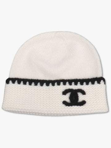 CC logo beanie cashmere white AA9203 - CHANEL - BALAAN 1