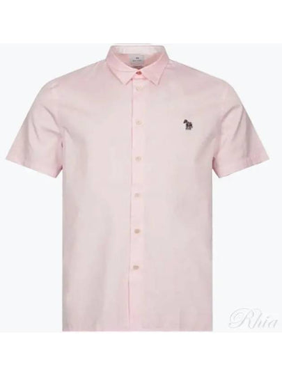 Zebra Patch Casual Fit Short Sleeve Shirt Light Pink - PAUL SMITH - BALAAN 2