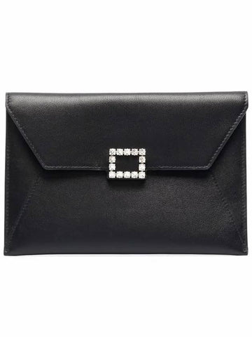 Buckle Envelope Small Clutch Bag Black - ROGER VIVIER - BALAAN.