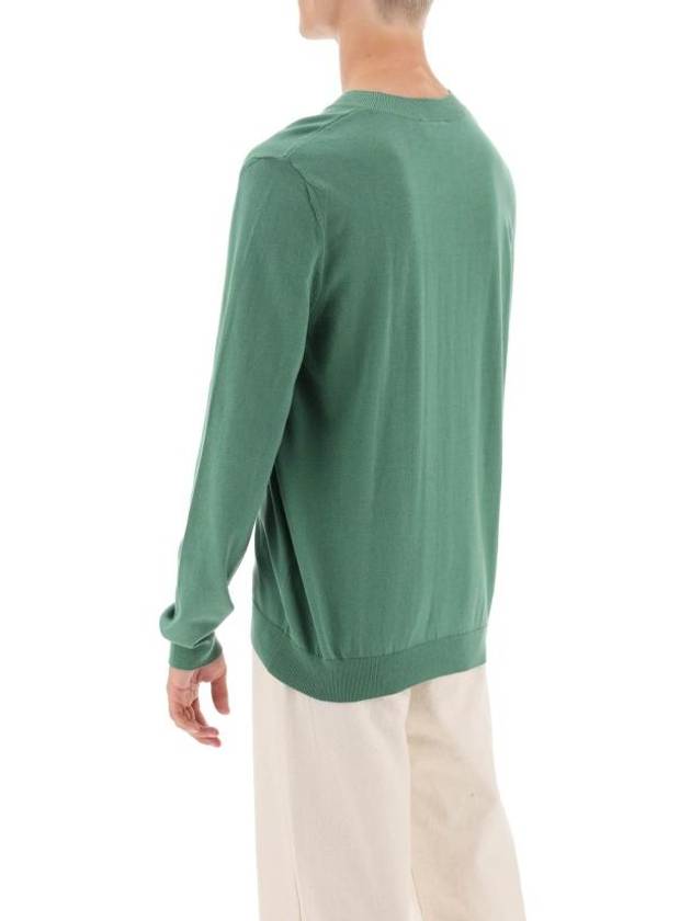 Embroidered Logo Knit Top Green - A.P.C. - BALAAN 4