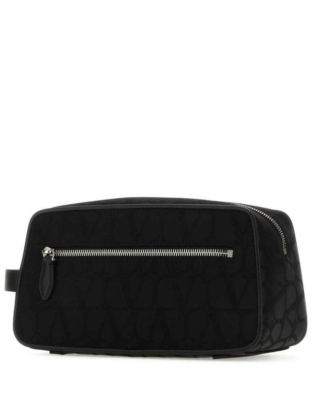 Toile Iconographe Beauty Pouch Bag Black - VALENTINO - BALAAN 3