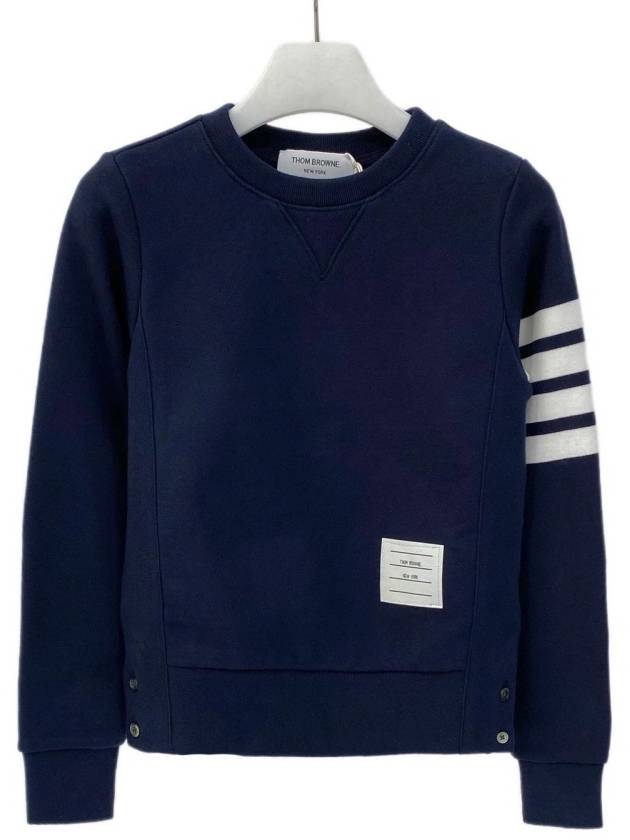 Engineered 4 Bar Stripe Loopback Jersey Knit Crewneck Sweatshirt Navy - THOM BROWNE - BALAAN 2