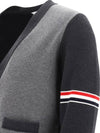 Funmix Cotton ArmBand V-Neck Cardigan Tonal Grey - THOM BROWNE - BALAAN 5