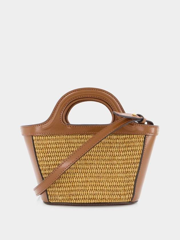 Rattan Micro Tropicalia Cross Bag Brown - MARNI - BALAAN 3