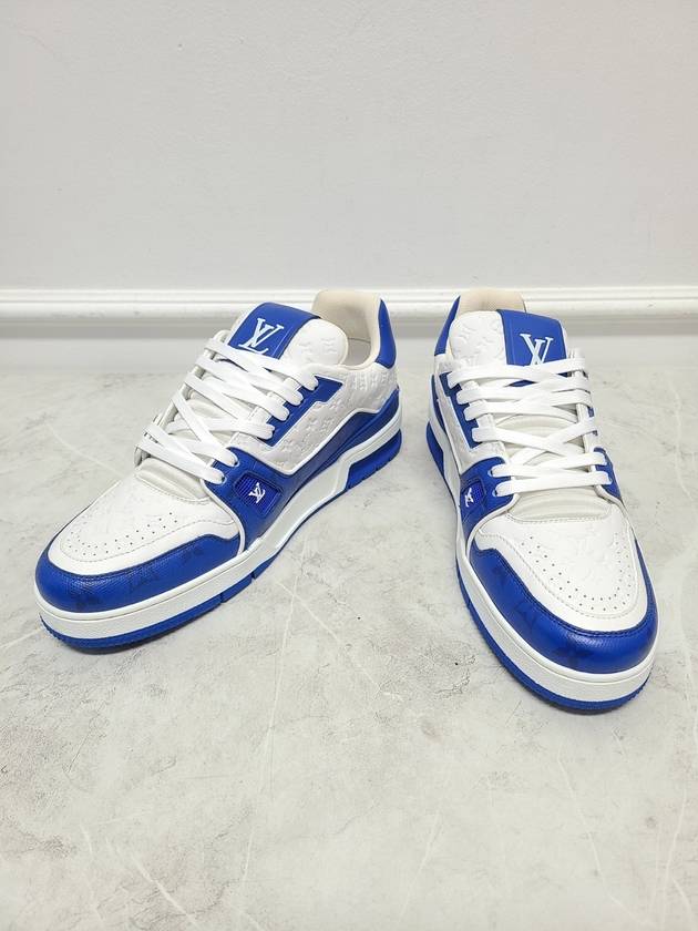 Blue LV Monogram Trainer Sneakers 7 - LOUIS VUITTON - BALAAN 2