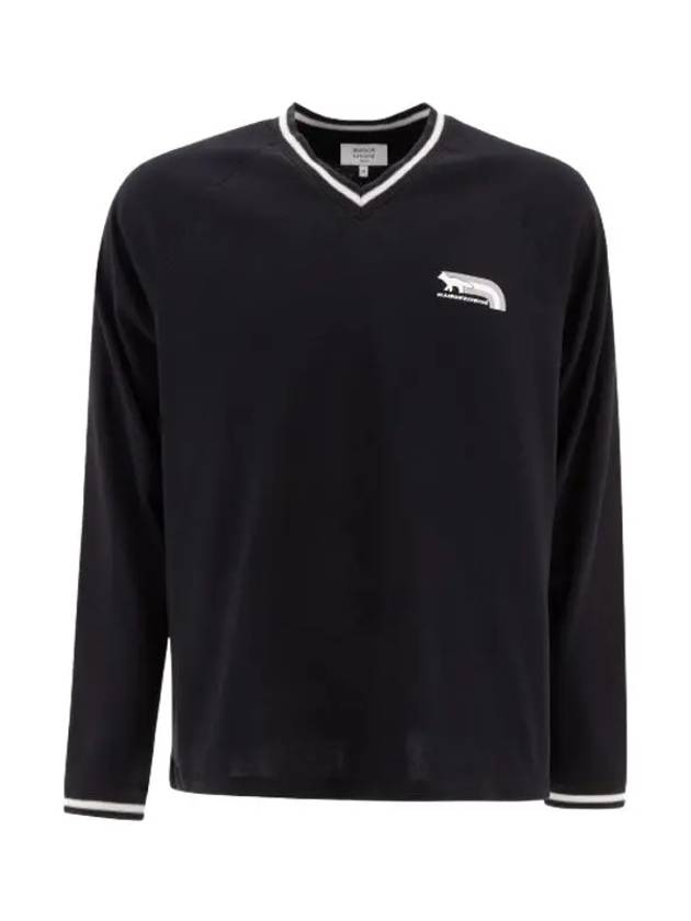 Flax Fox Long Sleeve T-Shirt Black - MAISON KITSUNE - BALAAN 2