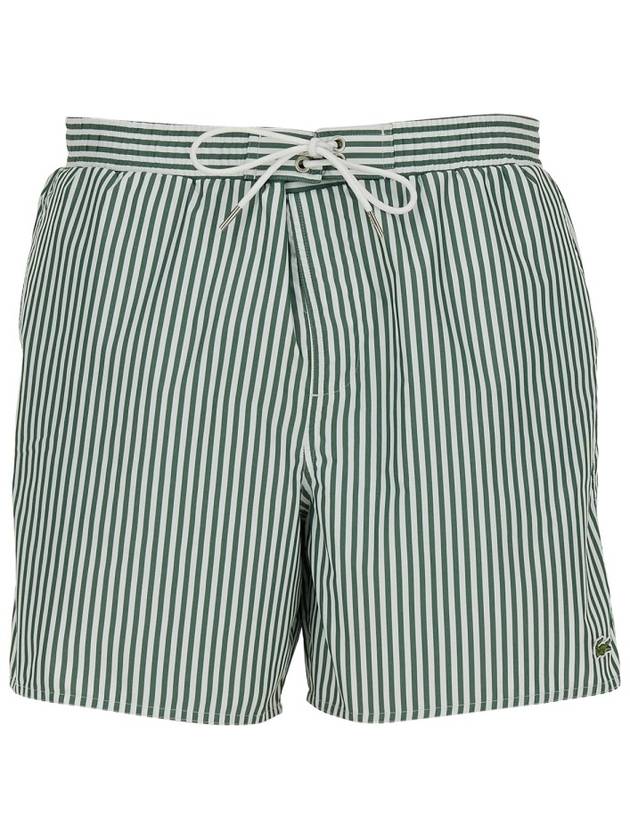 Stripe Drawstring Swim Shorts White Green - LACOSTE - BALAAN 2