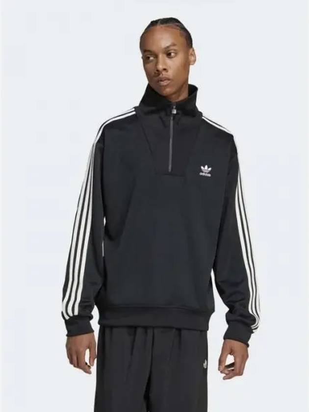 Funnel Neck Half Zip-Up Track Jacket Black - ADIDAS - BALAAN 2