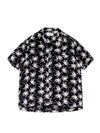 Hawaiian Palm Tree Print Short Sleeve Shirt Black - ROLLING STUDIOS - BALAAN 2