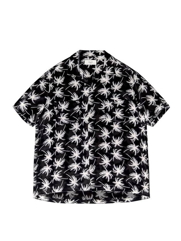 Hawaiian Palm Tree Print Short Sleeve Shirt Black - ROLLING STUDIOS - BALAAN 1