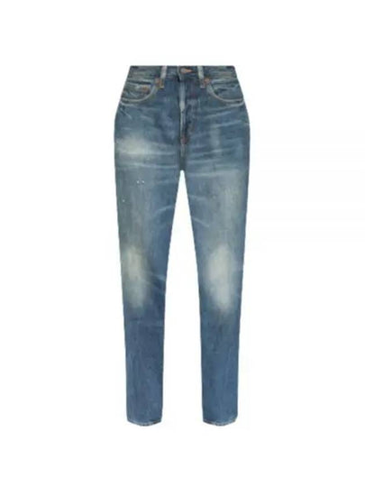 Denim Straight Jeans Blue - SAINT LAURENT - BALAAN 2