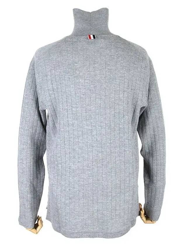 Raglan Roll Neck Virgin Wool Turtleneck Grey - THOM BROWNE - BALAAN 5