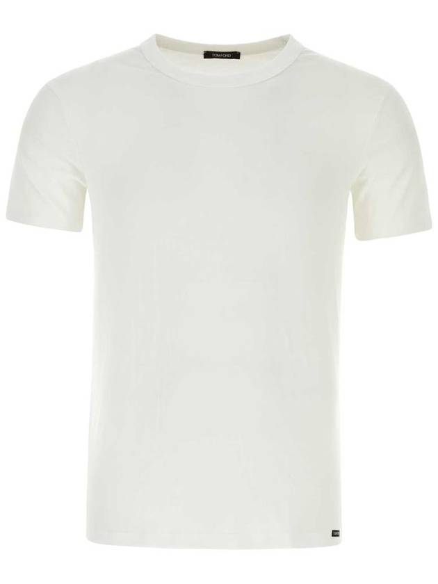 Cotton Crew Neck Short Sleeve T-Shirt White - TOM FORD - BALAAN 2