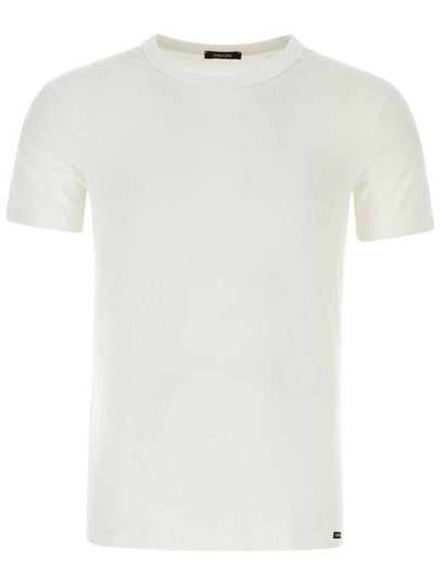 Cotton Crew Neck Short Sleeve T-Shirt White - TOM FORD - BALAAN 2