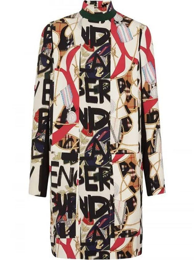 Graffiti Archive Silk Wool Midi Dress - BURBERRY - BALAAN 1